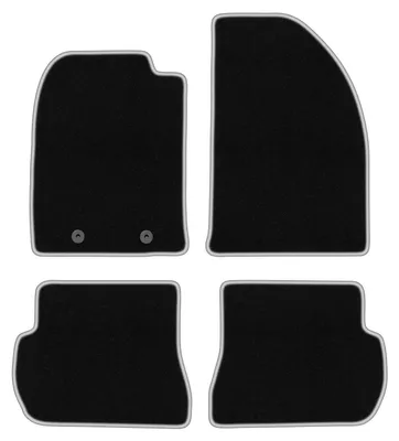 Produktbild von Fußmatten Automatten Velours Schwarz/Silber für Ford Fusion 2002-2005 Set 4-tlg