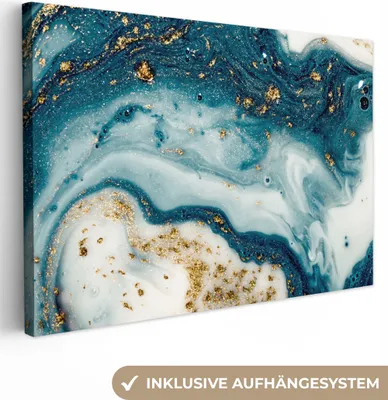 Obrázek produktu pro OneMillionCanvasses® - Obrazy na plátně - 140x90 cm, Mramor - Barva - Třpytky - Zlato, Nástěnné dekorace - Fotografie na plátně - Obraz na dřevěném rámu