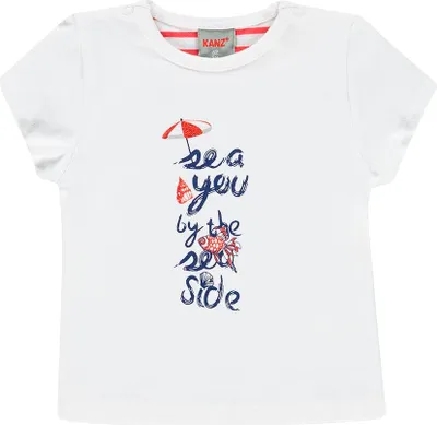 Produktbild von Kanz Mädchen T-Shirt Weiß mit Stilvollem Print