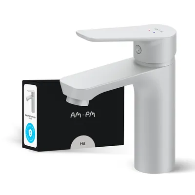 Produktbild von AM.PM Wasserhahn Bad Weiss Waschtischarmatur Bad Armatur Mischbatterie Waschbeckenarmatur Einhebelmischer Badezimmer