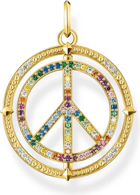 Thomas Sabo PE941-996-7 Anhänger Peace Zeichen Goldfarben Bunt 1