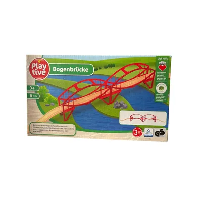Produktbild von playtive Bogenbrücke, 8-teilig, Holzschienen