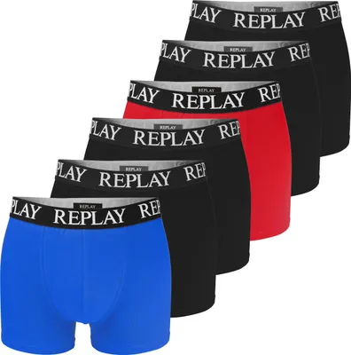 Produktbild von Replay 6er Pack Boxershorts Für Herren - Unterhosen Set Männer Aus Baumwolle, L