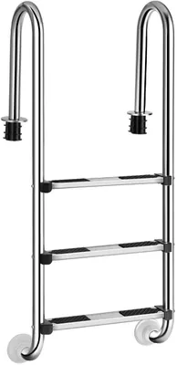 Produktbild von GOPLUS Geteilte Poolleiter mit 3 Treppenläufen, Sicherheitsleiter, Rutschfestes Pedal, Ergonomischer Griff, Rahmen aus Rostfreiem Stahl
