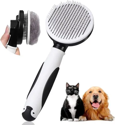 Productafbeelding van Vinabo kattenborstel, hondenborstel, zelfreinigende borstel met handvat