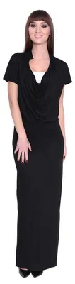 Produktbild von Damen Kleid Dress Maxikleid Lang : Schwarz XS/S 34/36