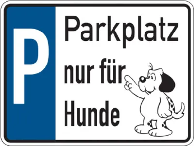 Produktbild von Dreifke® Parkplatzschild, Parkplatz nur für Hunde, Aluminium, 150 x 200 mm, A...