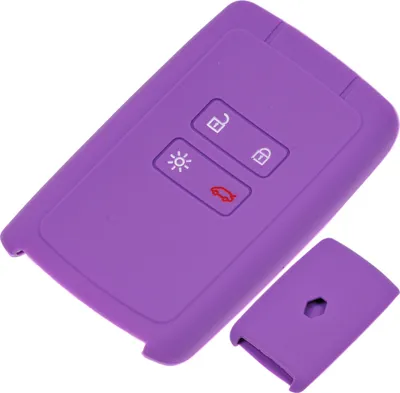 Produktbild von Auto Schlüssel Hülle Silikon Schutz Cover Lila kompatibel mit Renault Megane Kadjar Clio Captur 4 Tasten KEYLESS SMARTKEY