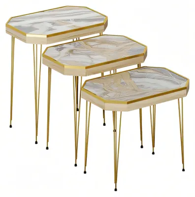 Image de Table d'appoint en bois Beigeton Élégant Moderne