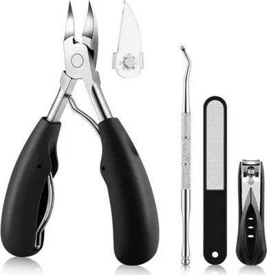 Produktbild von Nagelknipser, Set, Nagelschneider, Fußnagelknipser aus Edelstahl, Nagelzange, Nagelpflege Kit, Edelstahl Pediküre Knipser, 5-tlg