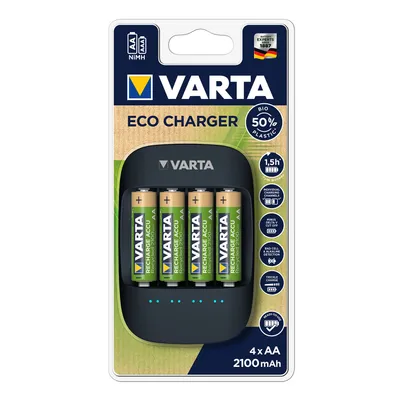 Image de Varta Eco Charger avec 4 piles AA Mignon 2100 mAh 57680 101 451