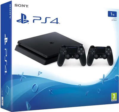 Obrázek produktu pro Sony PlayStation 4 Slim 1TB černý se dvěma ovladači