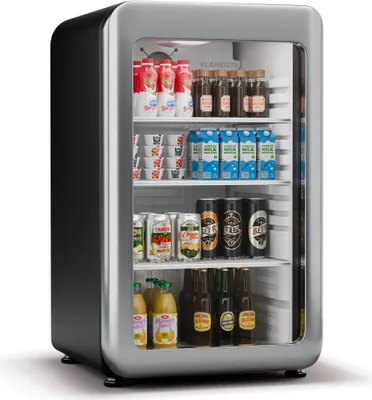 Image de Klarstein Audrey Evo Réfrigérateur à boissons - 115 L, Porte à double vitrage, LED, Thermostat mécanique, Température 0-10°C, Design rétro, Pieds réglables,
