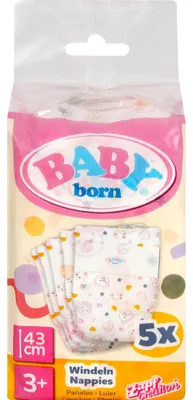 Obrázok produktu pre BABY born Nappies, 5 pack, plienky pre bábiku, 3 rok / roky