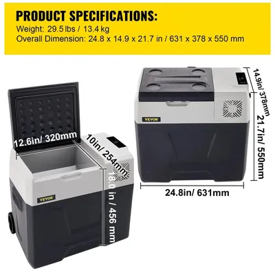 Obrázok produktu pre 12V Autochladiaca chladnička – Prenosná chladiaca box – Elektrická chladiaca box – Chladiaca chladička na kemping – 50 litrov – Rýchle chladenie