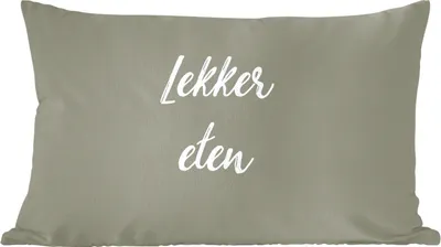 Produktbild von MuchoWow® Zierkissen Sofakissen Wohnzimmer Dekokissen 60x40 cm Sprichwörter - Gutes Essen - Zitate - Kopfkissen - Polster mit Foto