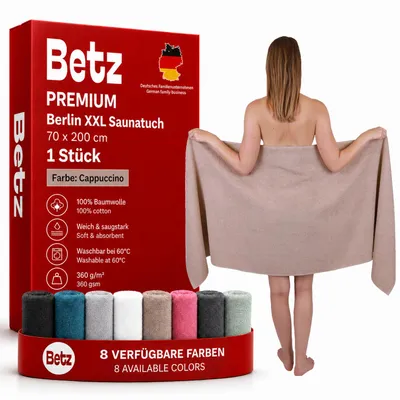 Produktbild von Betz XXL Saunatuch 70 x 200 cm BERLIN  Badetuch 100% Baumwolle Farbe – cappiccino
