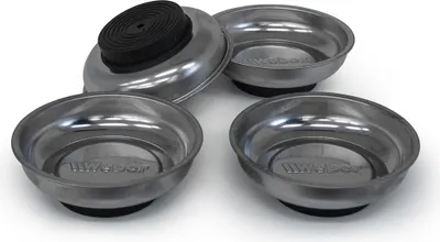 Produktbild von Magnetschalen Set 4-teilig rund Ø 75mm Magnet Magnetschale Schraubenschale Magnetteller magnetisch Nagelschale Haftschale