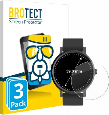 Produktbild von 3x BROTECT Schutzglas für Kreisrunde Displays (ø: 39 mm) Schutzfolie Panzer Folie Glas Display Schutz klar