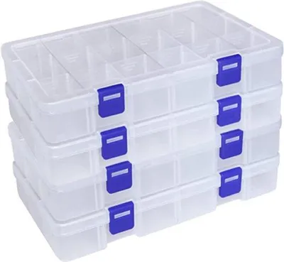 Immagine prodotto di Piccola scatola in plastica con 18 scomparti, per gioielli e accessori
