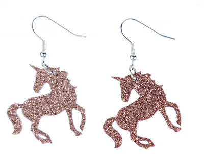 Produktbild von Einhorn Ohrringe Miniblings Hänger Fantasie Tier Glitzer Wald Fabelwesen LC