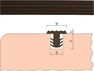 Produktbild von TIBU Trittstopp Treppenstufen, Anti-Rutsch-Profil Gleitschutz und Rutschgummi in Farbe Braun (MINI)