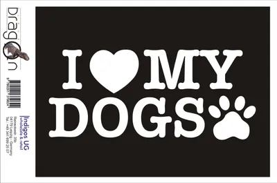 Produktbild von Aufkleber / Autoaufkleber - JDM / Die cut / Auto / OEM - I love my dogs - 210x110 mm gold - Heckscheibe / Heckscheibenaufkleber