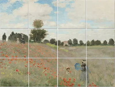 Produktbild von Legendarte - Multipanel Bilder Mohnfeld bei Argenteuil - Claude Monet cm. 150x200 (12 Stück)