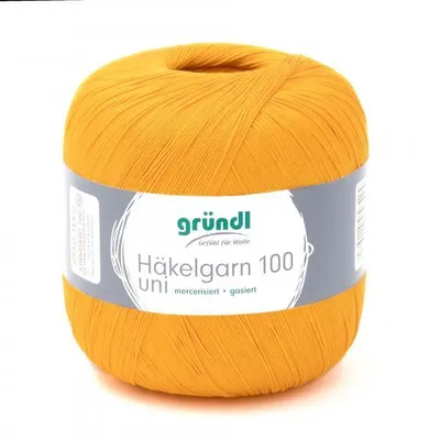 Produktbild von Gründl Häkelgarn 100 Filethäkeln 100% Baumwolle 100g/566m NS 1,5-2 mm Stärke 10 Orange (134)
