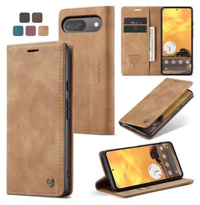 Obrázek produktu pro Caseme pouzdro na mobilní telefon kožený kryt flipové pouzdro pro Google Pixel 9 / 9 Pro / 10 / 10 Pro světle hnědé