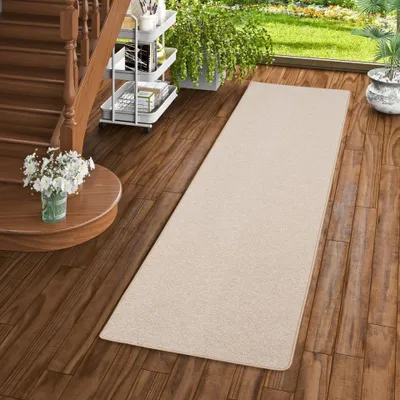 Produktbild von Feinschlingen Läufer Velour Teppich Strong Beige, Größe:80x400 cm