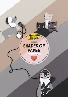 Produktbild von Folia Tonpapier Shades of Paper - grey farbsortiert - 130 g/m²