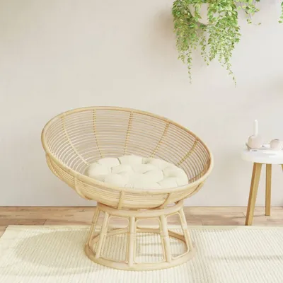 Immagine prodotto di The Living Store Cuscino rotondo crema Ø 60 x11 cm Tessuto Oxford