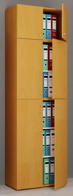 Produktbild von VCM XXL Büroschrank mit 5 Fächern und einem Aufsatz | moderner Aktenschrank mit Drehtüren | Maße ca. H. 223 x B. 70 x T. 39 cm – Lona 5-Fach