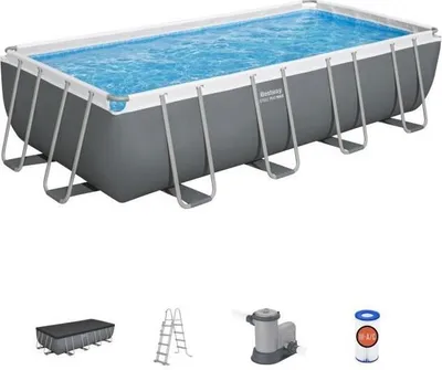 Image de Piscine Hors Sol Tubulaire BESTWAY Steel Pro Max, 549 x 274 x 122 cm, Rectangulaire, Filtre à Cartouche, Échelle, Bâche