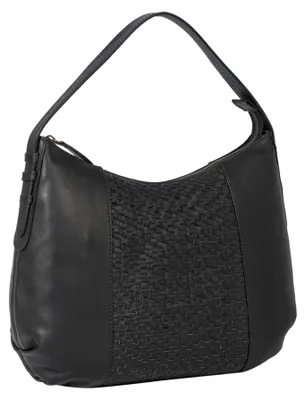 Produktbild von Benthill Schultertasche Damen Echt Leder | Henkeltasche aus hochwertigem Rindsleder | Kleine Vintage Hobo Bag Beutel mit geflochtenem Muster