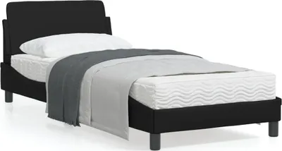 Produktbild von Bettgestell mit Kopfteil Schwarz 90x190 cm Kunstleder 373098