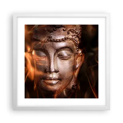 Produktbild von Gerahmtes Poster - Weißer Rahmen - Buddha Statue Geheimnis - 40x40 cm - Wand Bild - Wanddeko - Wandbilder - Kunstposter - Wandposter - Bilderrahmen - Bilder - Kunstdruck - Wandbild - P2WAC40x40-2620