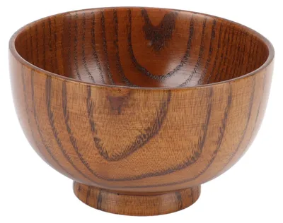 Produktbild von Handgefertigte Holzschale im japanischen Stil, Serviergeschirr aus Holz für Nudeln, Reis, Suppe, Dip, Salat