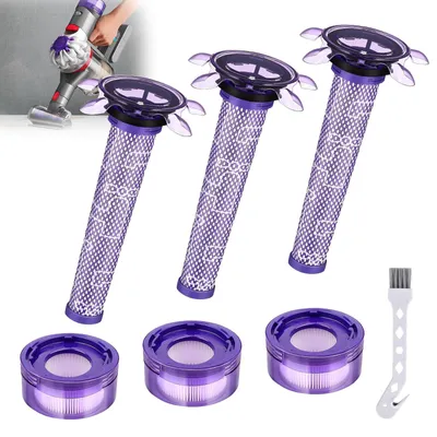 3er-Set V8-Ersatzfilter für Dyson-Staubsauger, HEPA, waschbar