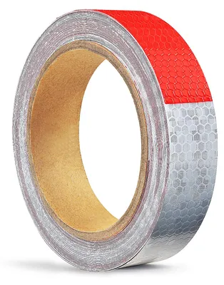 Productafbeelding van X 10 m reflecterend plakband rood wit - 2,5 cm - Reflecterend plakband voor veiligheid waarschuwingsplakband veiligheid
