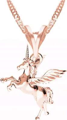 Produktbild von Vergoldete Einhorn Halskette Einhorn Anhänger 925 Silber