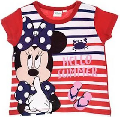 Produktbild von Disney Minnie Mouse Baby Mädchen T-Shirt 'Hello Summer' Rot, Größe:67