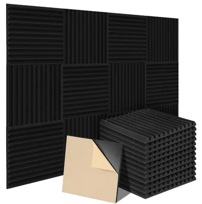 Obrázek produktu pro Akustické pěnové panely – Izolační desky – Samolepicí protihluková pěna – 24 kusů – Redukce ozvěny – 30x30x2,5 cm