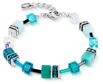 Produktbild von Coeur de Lion Armband - Edelstahl - GeoCUBE Türkis