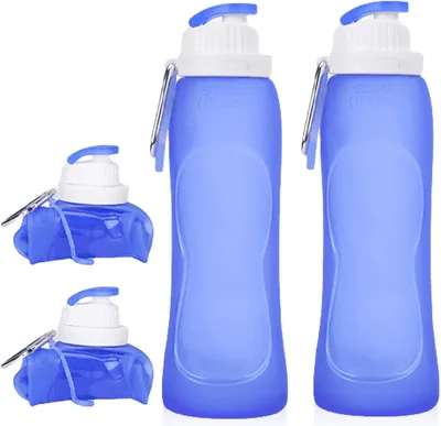 Productafbeelding van Opvouwbare drinkfles siliconen 500 ml - 82 gram - BPA-vrij