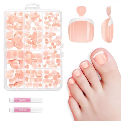 Productafbeelding van Franse nagelverlengingen, set van 120 stuks, 12 verschillende maten, acryl, zelfklevend, met doos