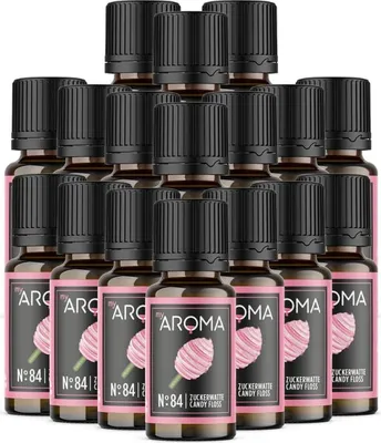 Produktbild von myAROMA flavour drops – Zuckerwatte 17x10ml, flavour drops zuckerfrei, kalorienfrei & vegan, natürliches Lebensmittelaroma ohne künstliche Farbstoffe für Backen, Essen und Trinken, Nr. 84