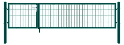 Produktbild von HOME DELUXE - Doppelflügel Gartentor ADITUS - Grün, 100 x 350 cm - inkl. Griff, Schloss, Schlüsseln und Bodenverriegelung I Gartenpforte Einfahrtstor Hoftür