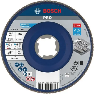 Produktbild von PRO X571 Fächerschleifscheibe X-Lock, abgewinkelt, 125 mm, K120
